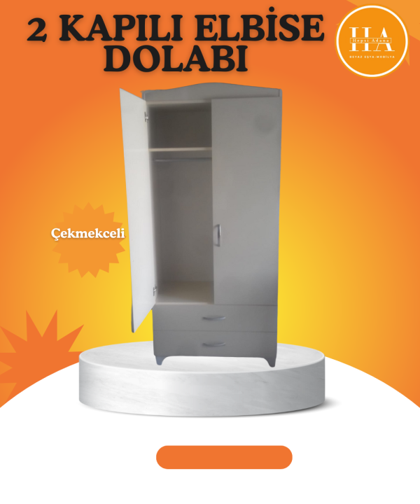 2 Kapılı Elbise Dolabı